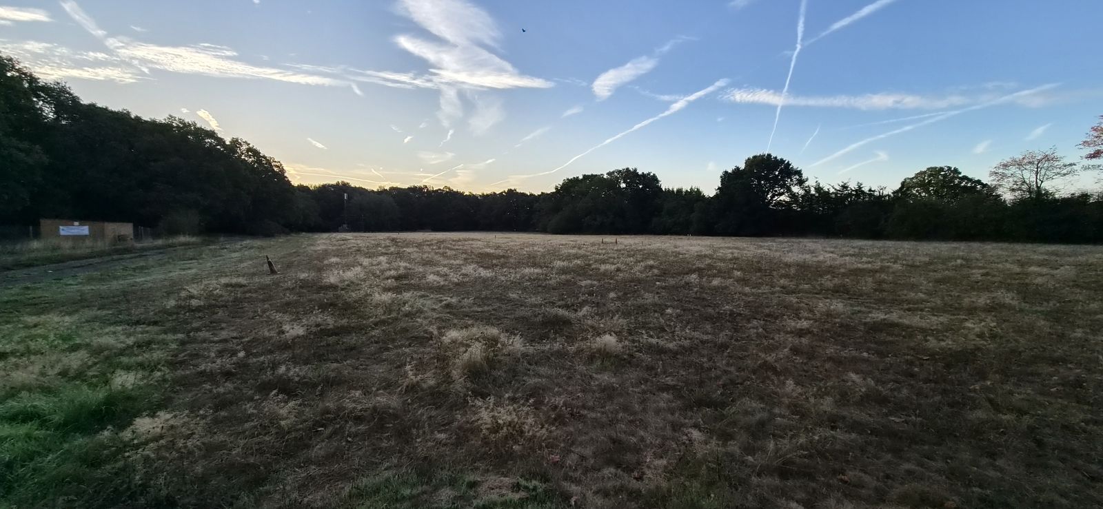 The open camping field at sunrise